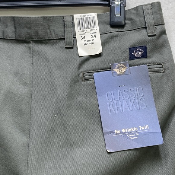 NWT Dockers‎ Classic Fit Khaki 34X34 Green No Wrinkle Twill  Pleated New - Picture 6 of 12